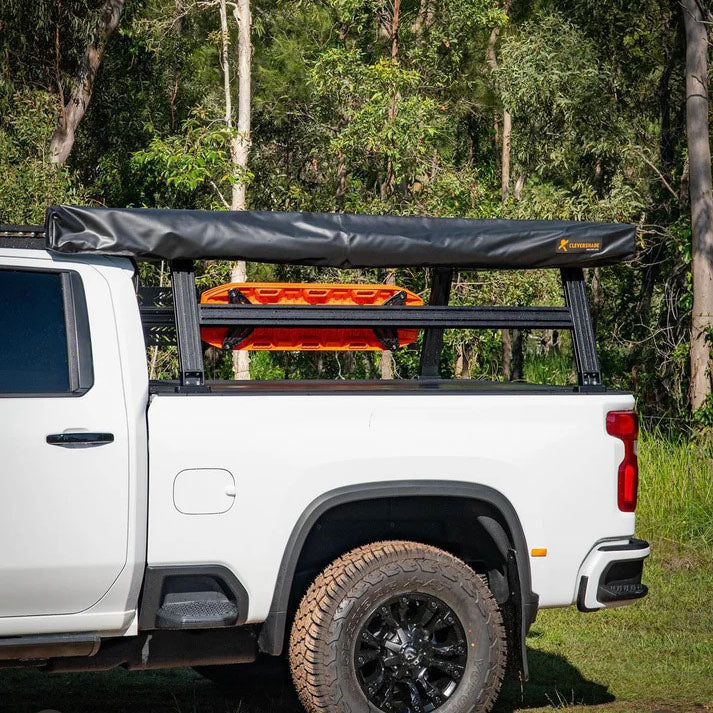 Clevershade 270 Deluxe Awning in black for passenger side, ideal for outdoor shade, does not include mount kit.