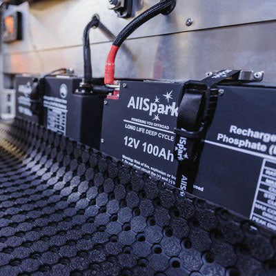 Offroad Living Slimline 12V 100Ah Gen 2 lithium battery for efficient off-road and camping power.