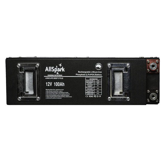 Offroad Living Slimline 12V 100Ah Gen 2 lithium battery for efficient off-road and camping power.